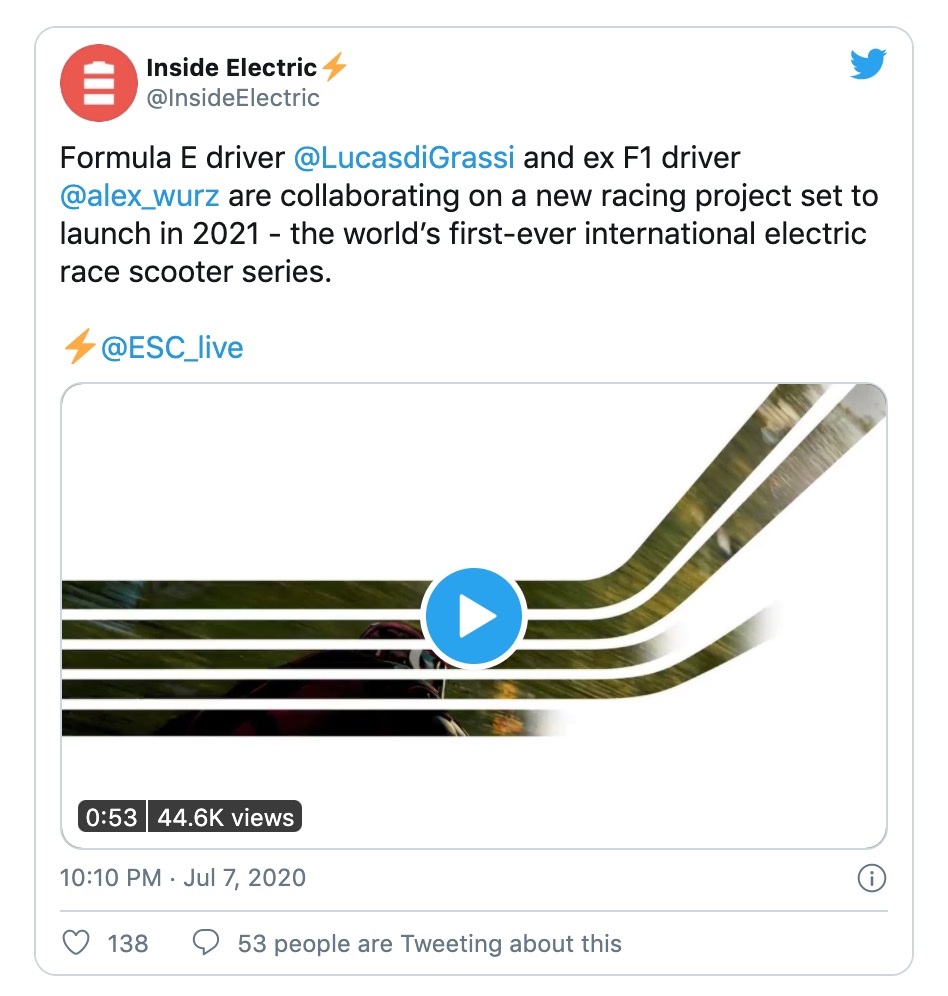 【劲爆】F1主办方在筹备2021年全球首个电动滑板车方程式比赛-唯轮网